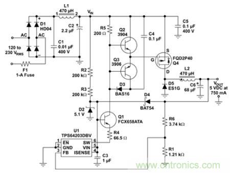 低壓降壓IC實現(xiàn)了簡單、經(jīng)濟的偏置電源