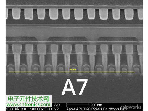 iPhone 5S芯片級拆解，顯微鏡下的A7處理器揭秘