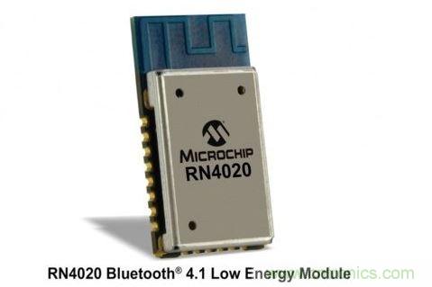 Microchip公司的RN4020模塊集成了包括天線在內(nèi)完整的低功耗藍牙射頻電路。RN4020采用密封的10mm x17mm x 2mm封裝，內(nèi)置有板載陶瓷天線、2.4GHz的低功耗藍牙收發(fā)器、帶完整的嵌入式低功耗藍牙協(xié)議棧的微控制器以及UART和USB接口。