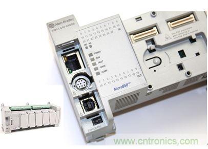 圖1：Allen-Bradley Micro850可編程邏輯控制器(PLC)的價格約為500美元，是高度堅固、可配置、隔離性和易用性方面的標桿，盡管有PC/嵌入式計算設備的競爭，仍在工廠自動化領域中保持著強勢地位。