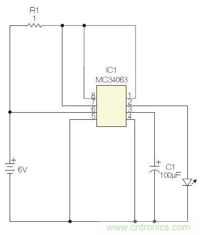 圖1：閃光燈標(biāo)電路圖。