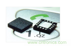  MEMS加速度計，封裝尺寸為4mm × 4mm × 1.45mm。