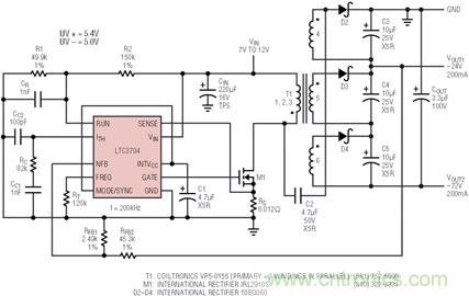 具有負反饋引腳和用于負輸出電源的高性能、單端控制器IC